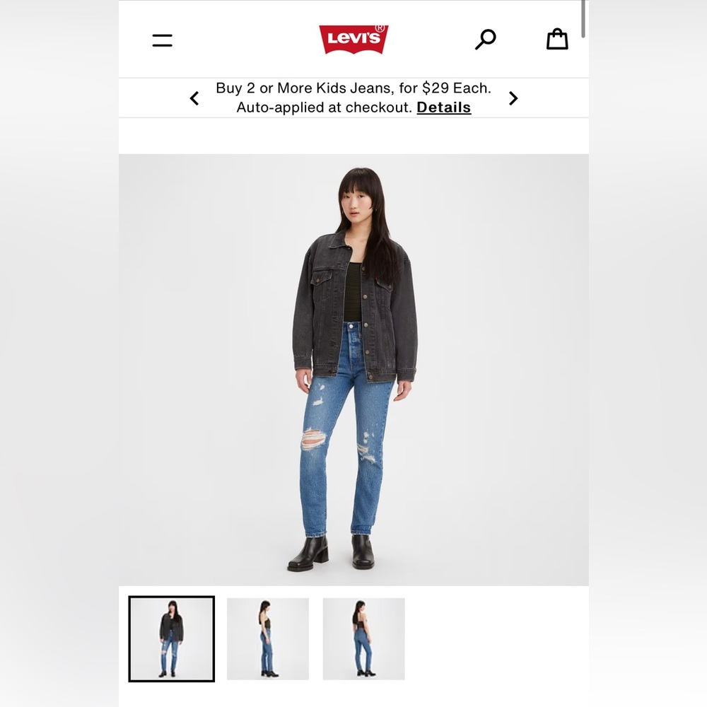 Levis 501 Straight Jeans Womens 26x32 Original Fit Medium Wash